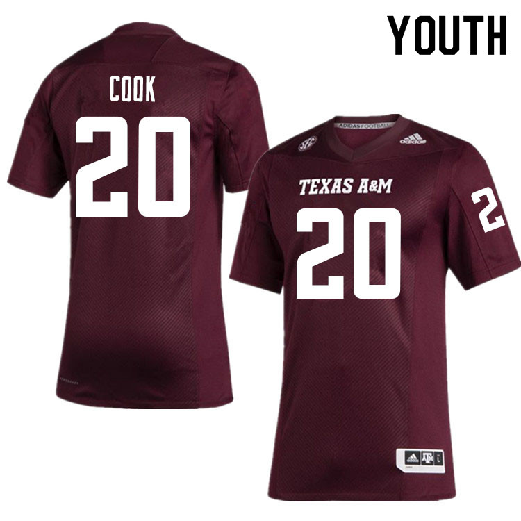 Youth #20 Connor Cook Texas A&M Aggies College Football Jerseys Sale-Maroon